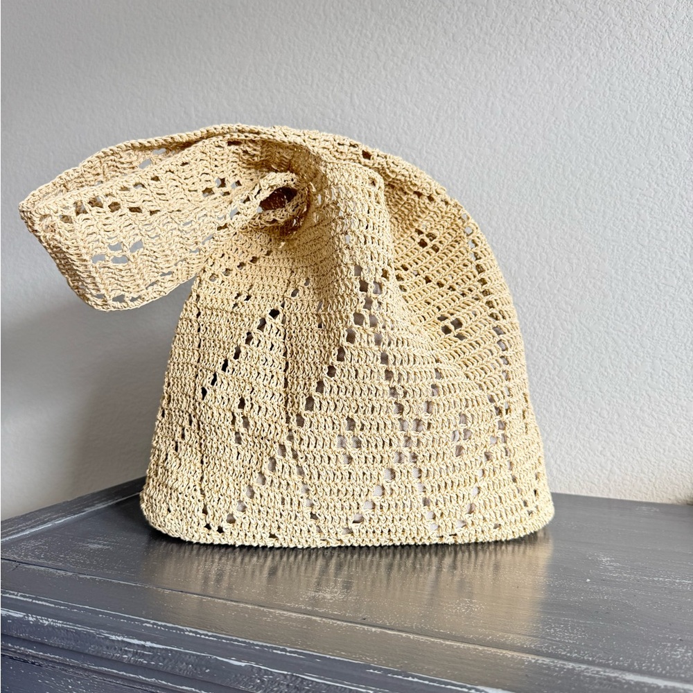 Elegant Crochet Tan Bag